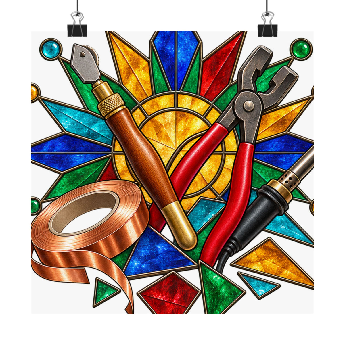 Stained Glass Workshop Tools Poster