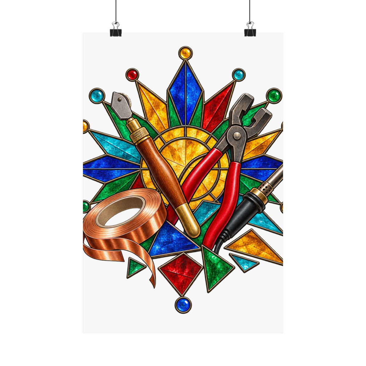 Stained Glass Workshop Tools Poster