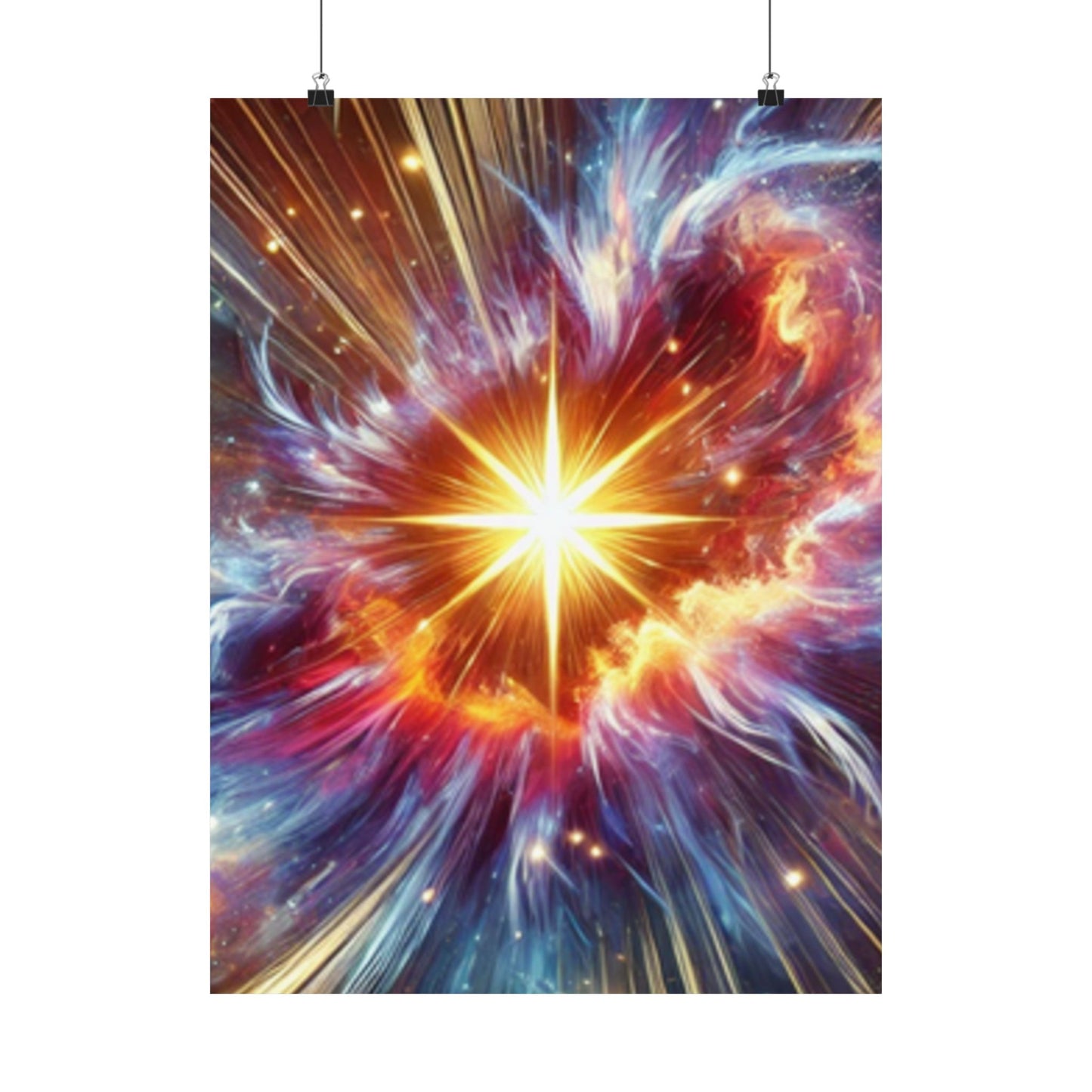 Cosmic Starburst Energy Abstract Space Poster Wall Art Decor