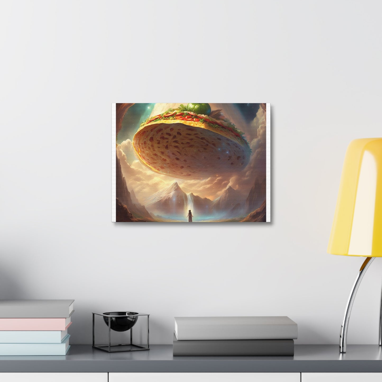 Cosmic Taco UFO Surreal Food Fantasy Art Canvas