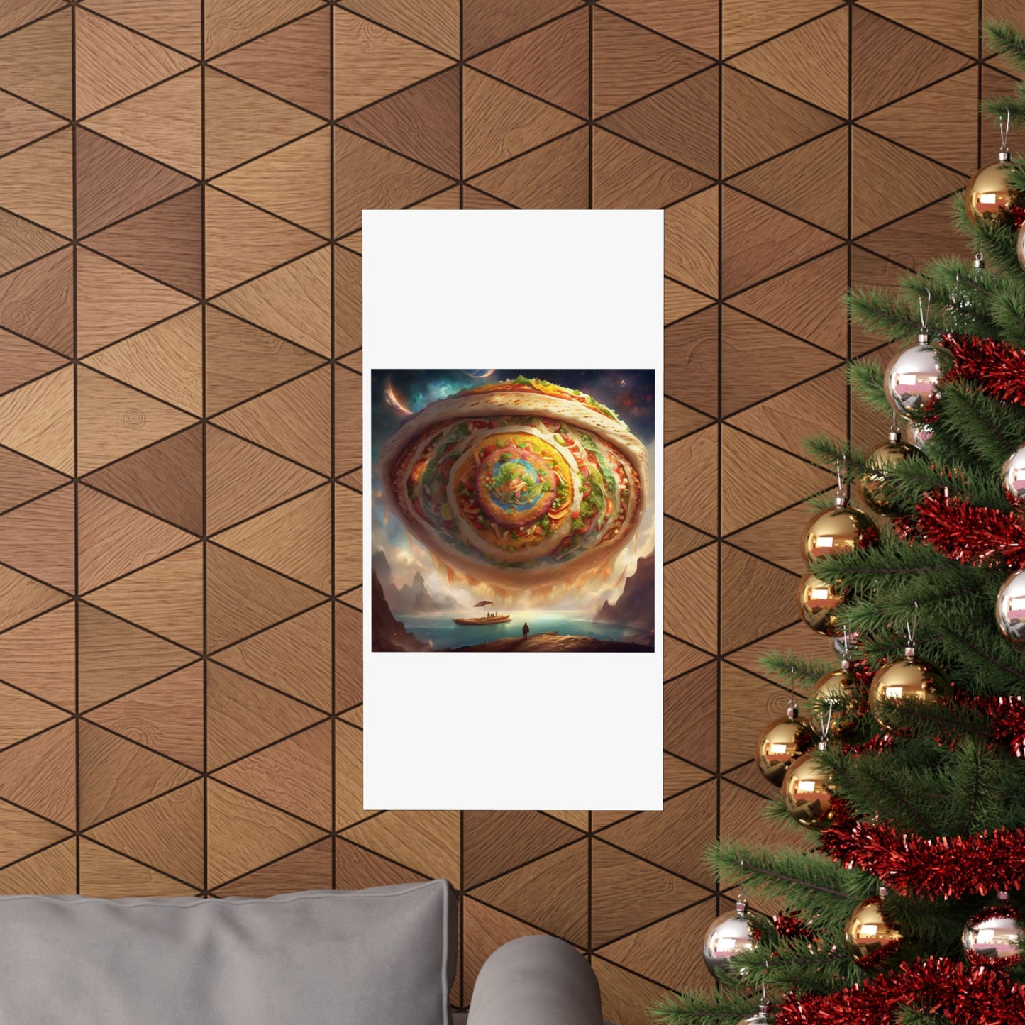 Cosmic Taco Portal Surreal Food Fantasy Art Poster