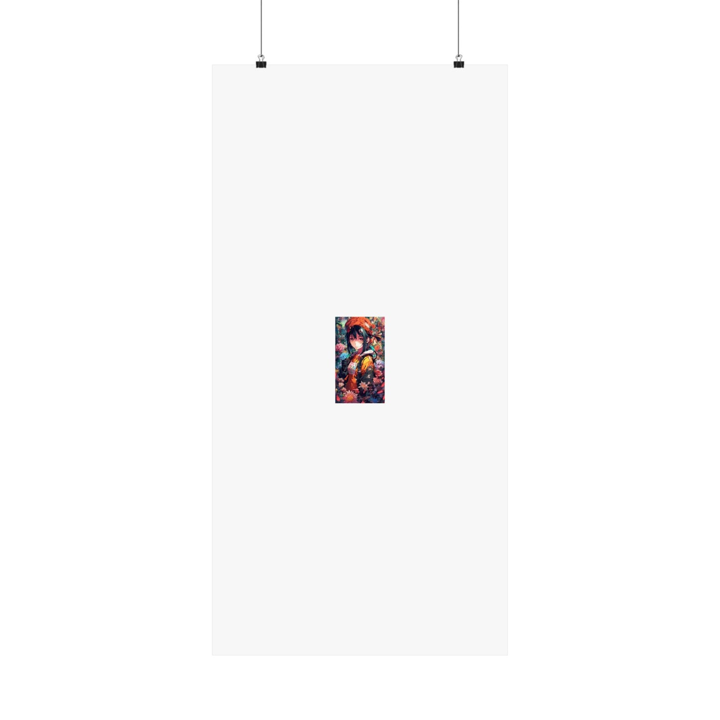 Anime Floral Forest Heroine Portrait Flower Poster Art