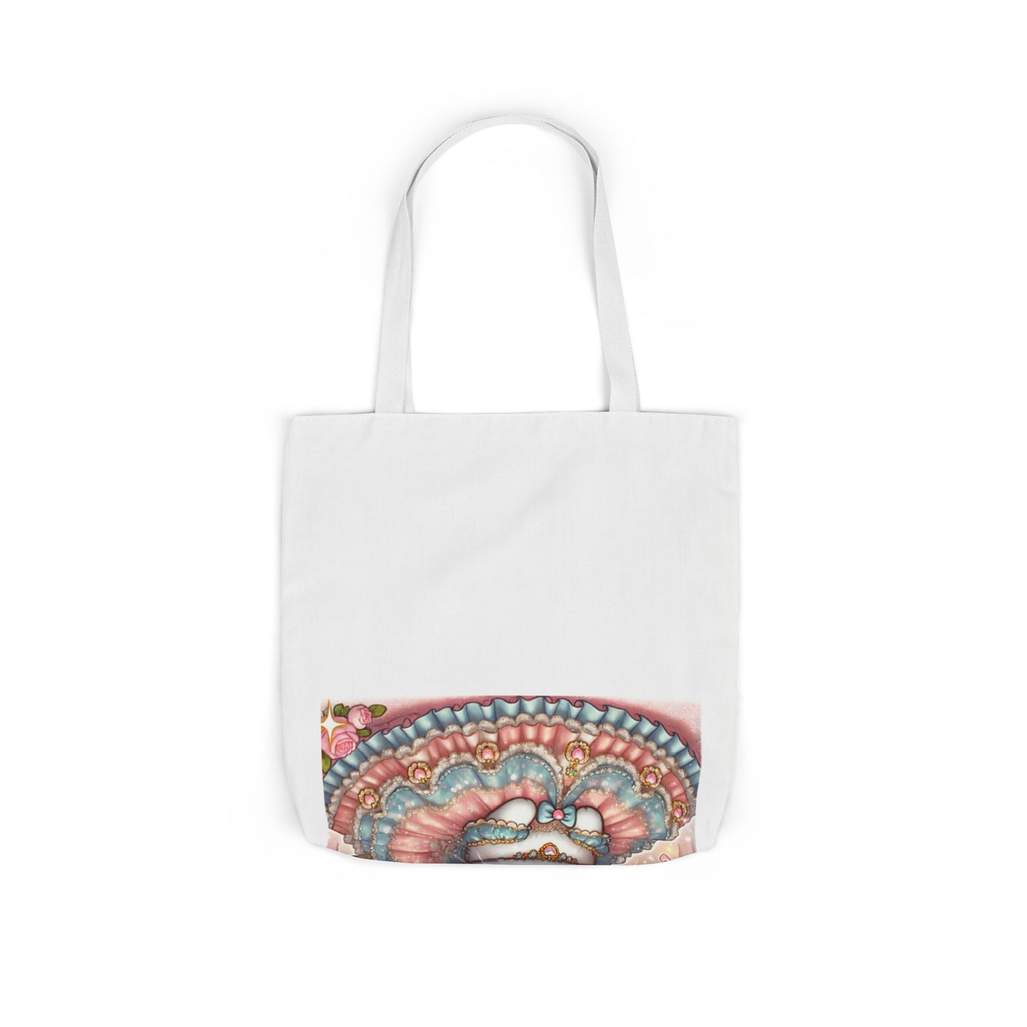 Pastel Princess Calico Cat Fantasy Canvas Tote Bag