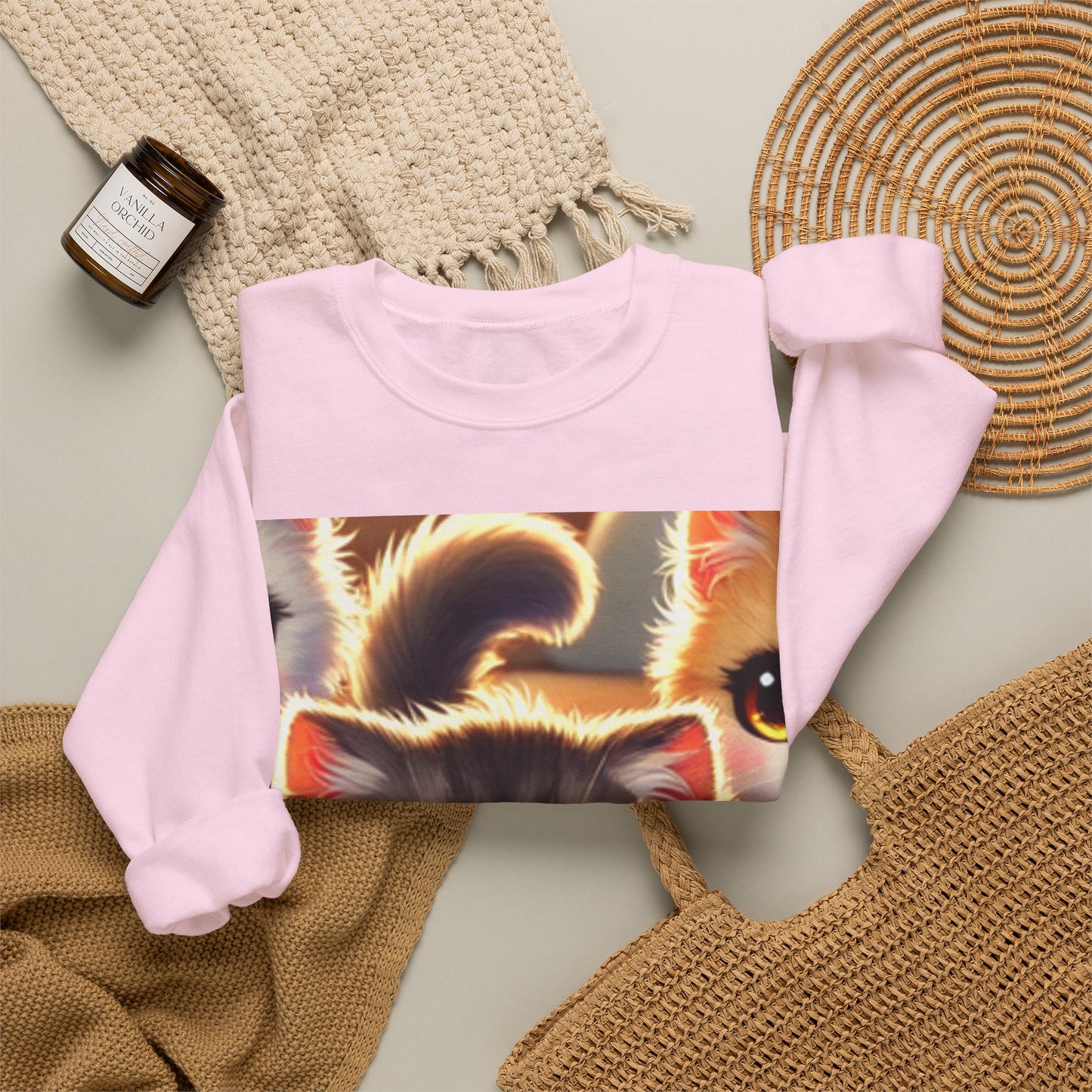 Cozy Yarn Kittens Cute Cat Lover Knitting Crew Sweatshirt Gift