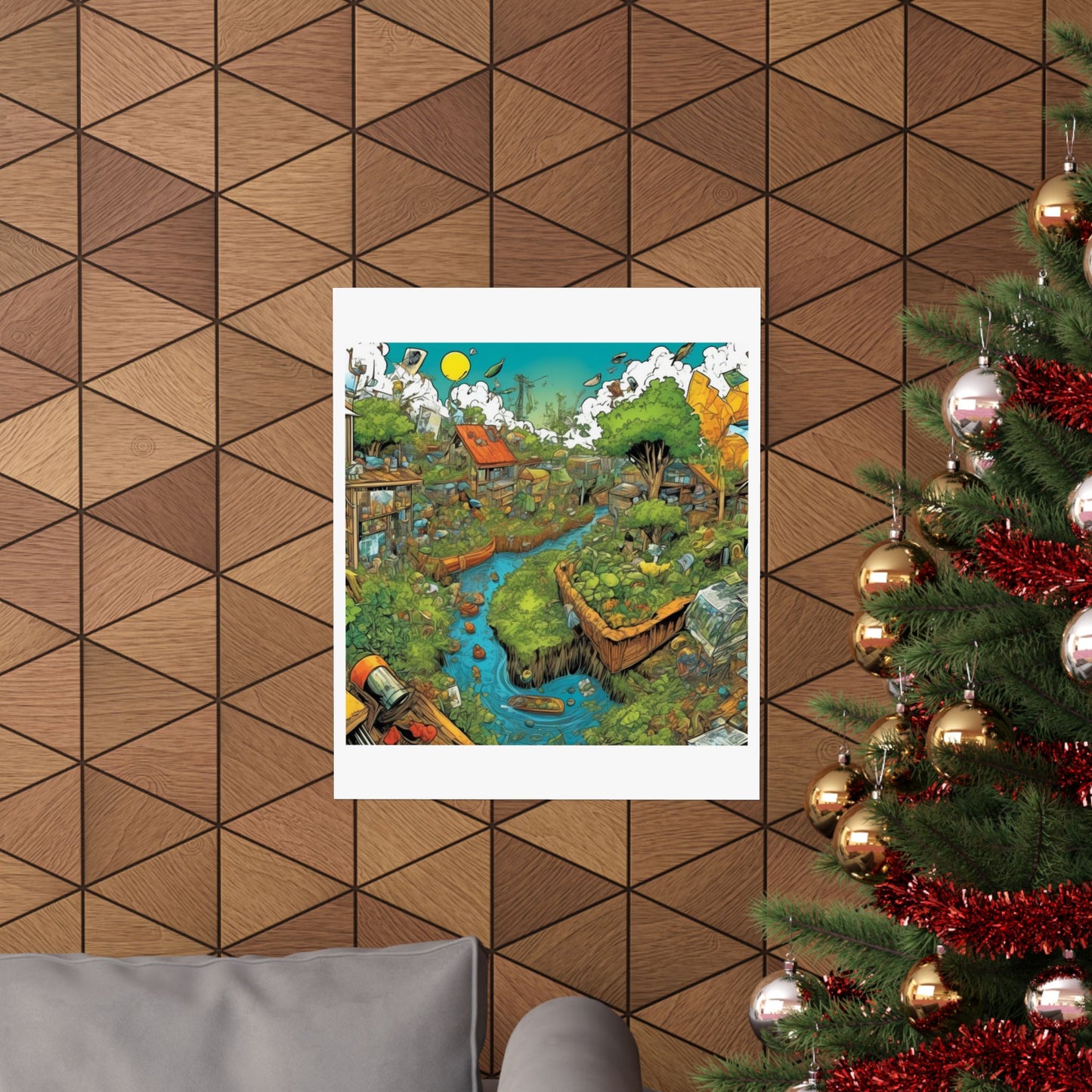 Whimsical Garden Stream Nature Gift Art Poster