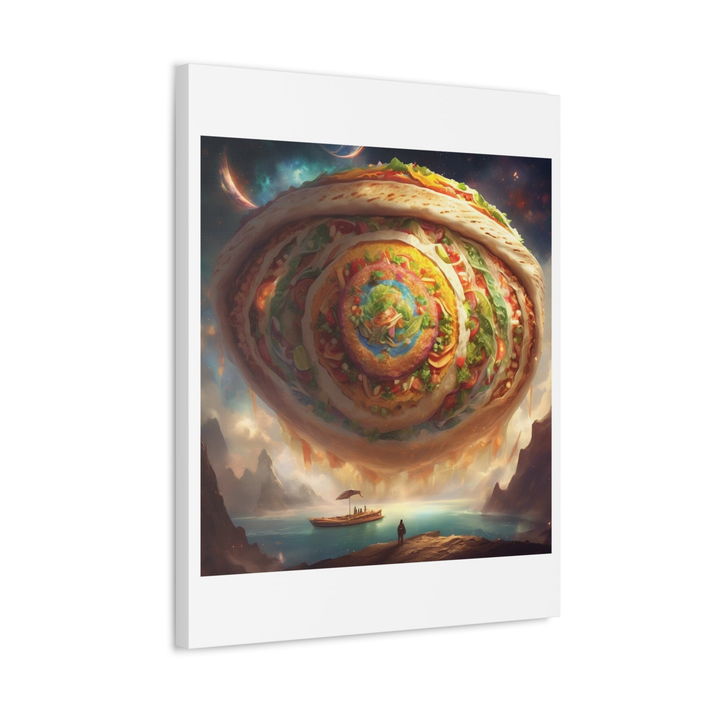 Cosmic Taco Portal Surreal Food Fantasy Art Canvas