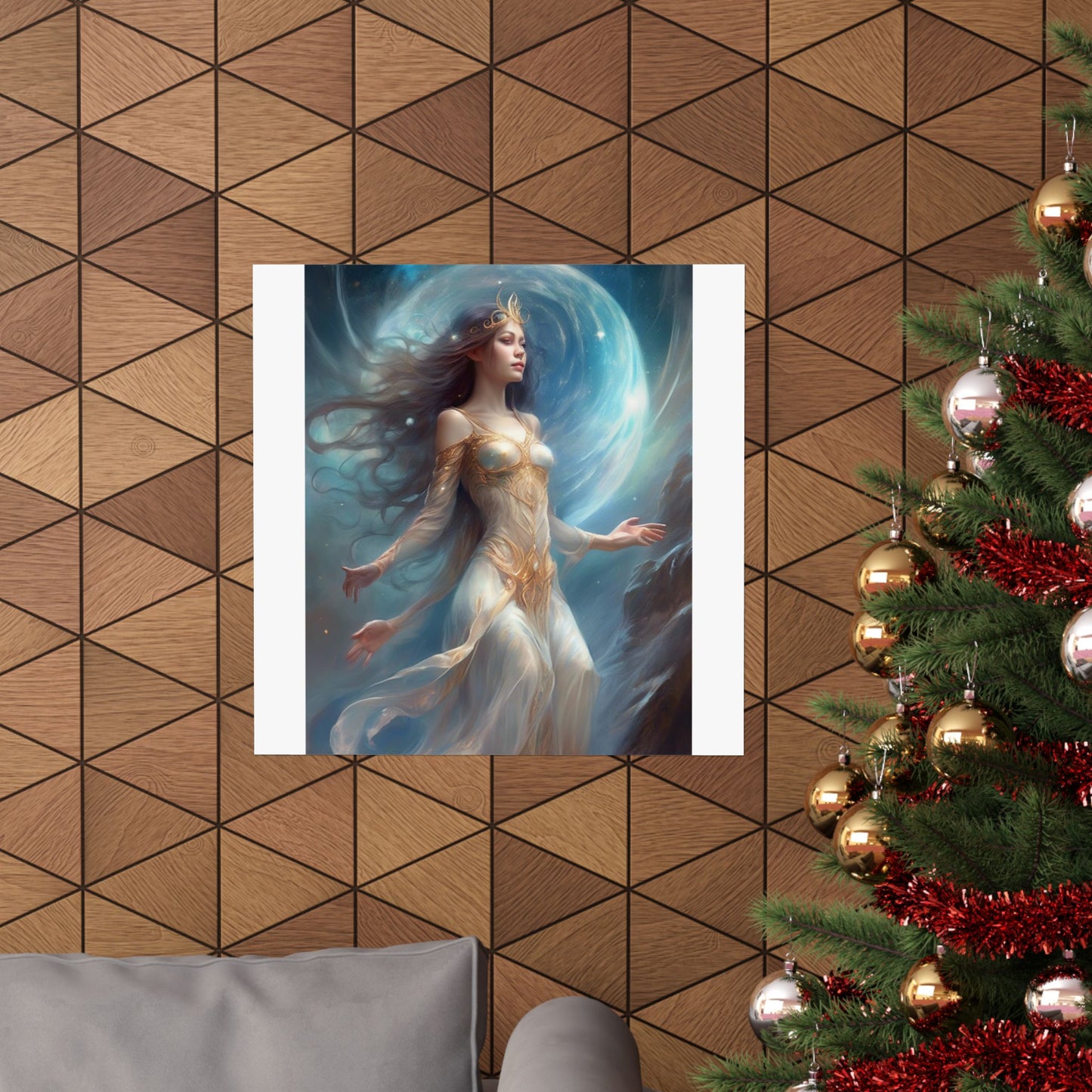 Lunar Celestial Queen Fantasy Portrait Poster