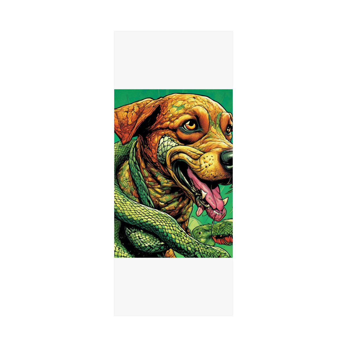 Serpent Guardian Dog Bold Fantasy Creature Art Poster