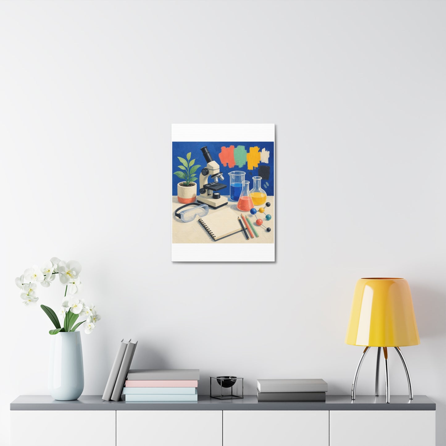 Colorful Science Lab Learning Art Canvas Art
