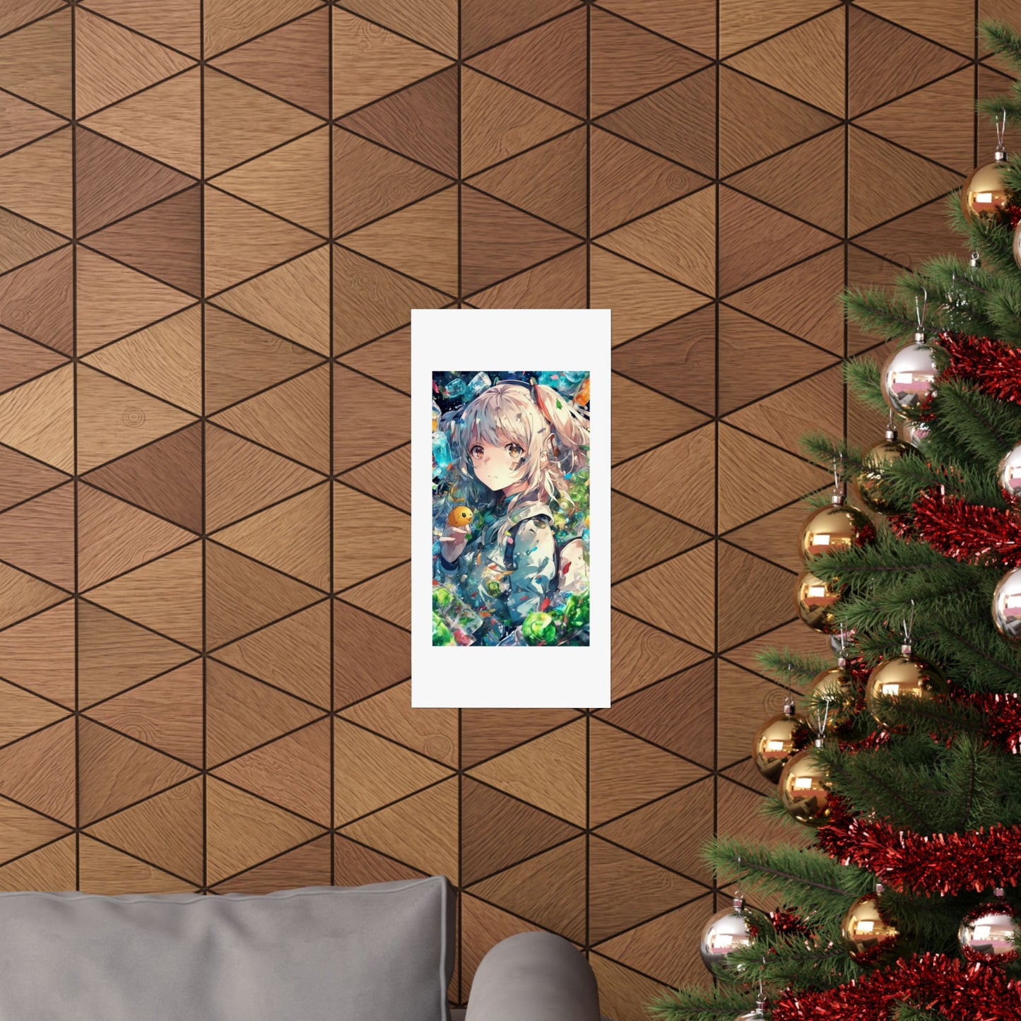 Crystal Bottle Anime Portrait Colorful Wall Poster