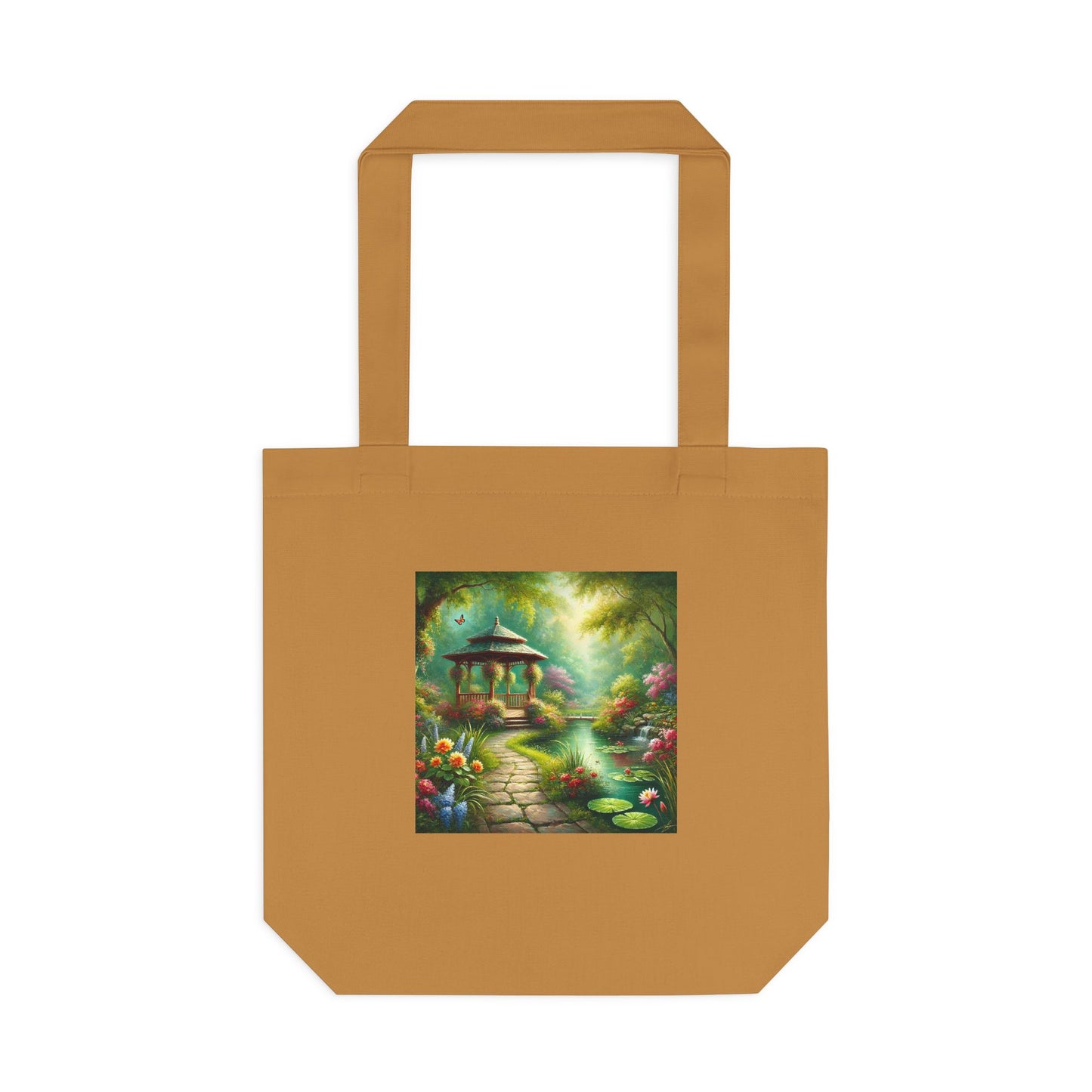 Spring Garden Gazebo Floral Landscape Tote Bag