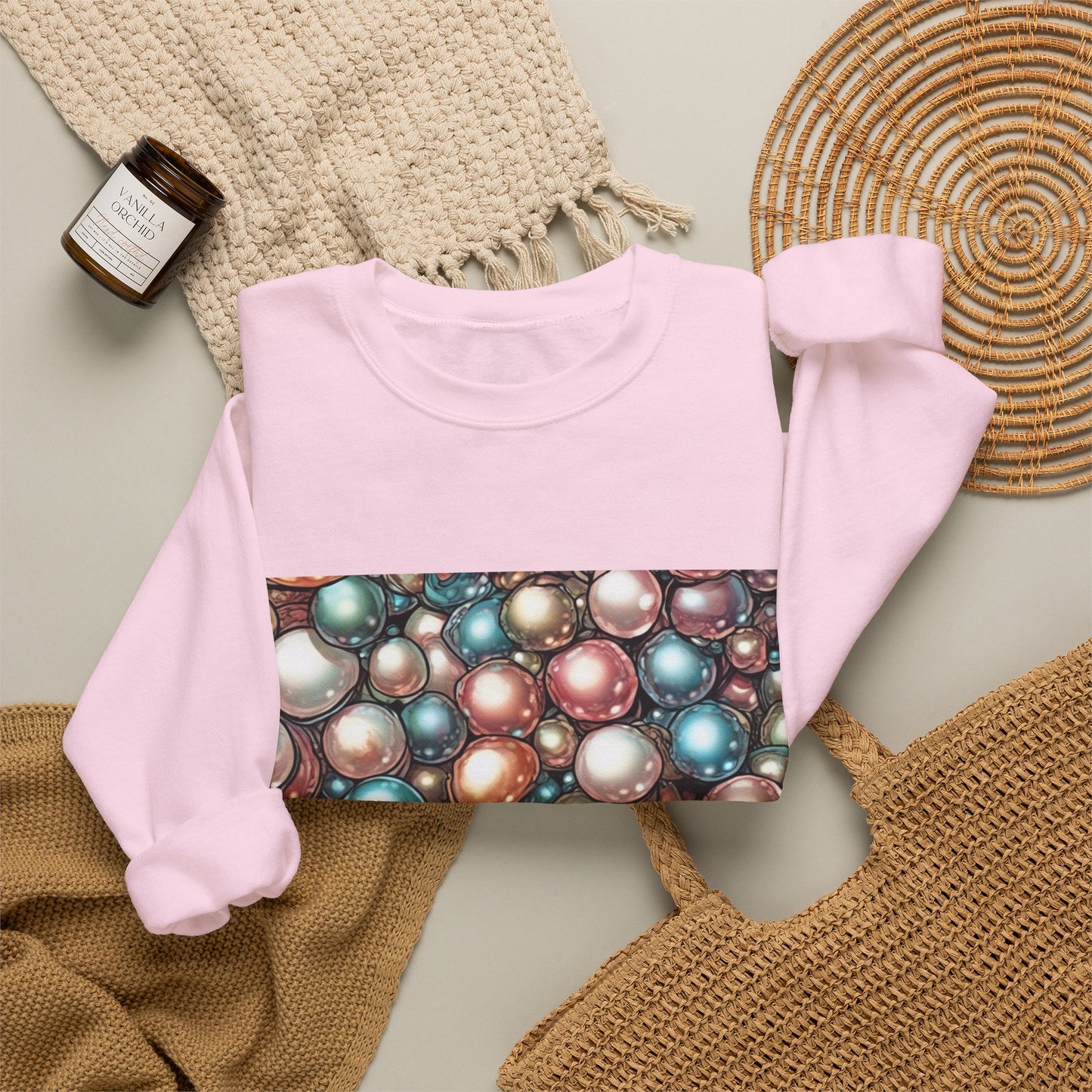 Rainbow Pearl Marble Abstract Gift Art Sweatshirt