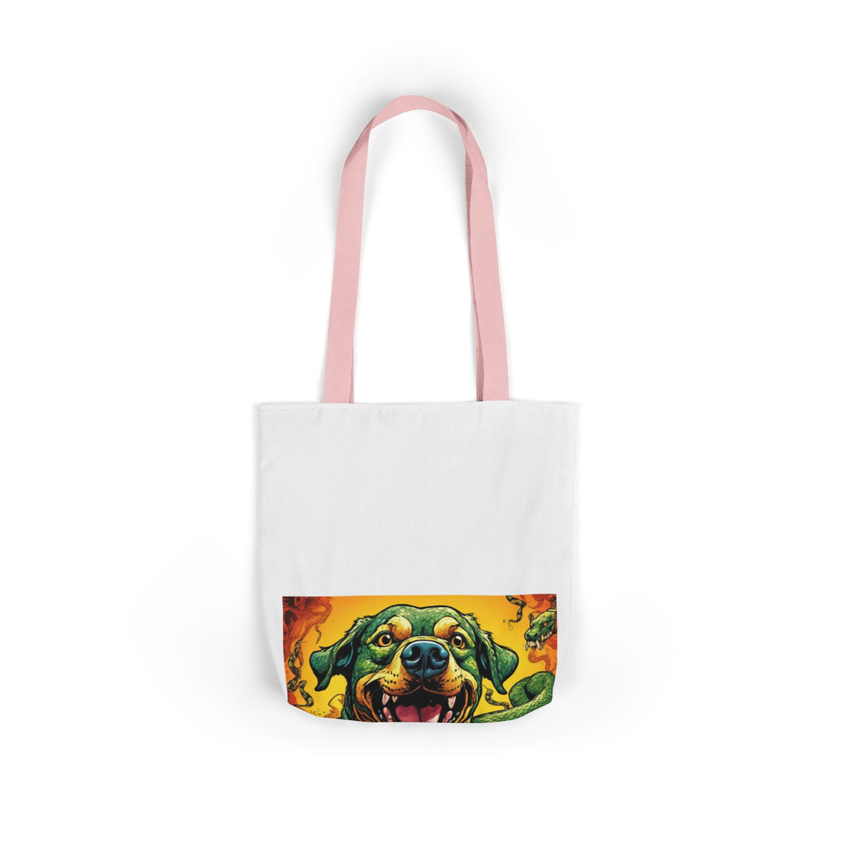 Surreal Serpent Hound Dark Fantasy Canvas Tote Bag