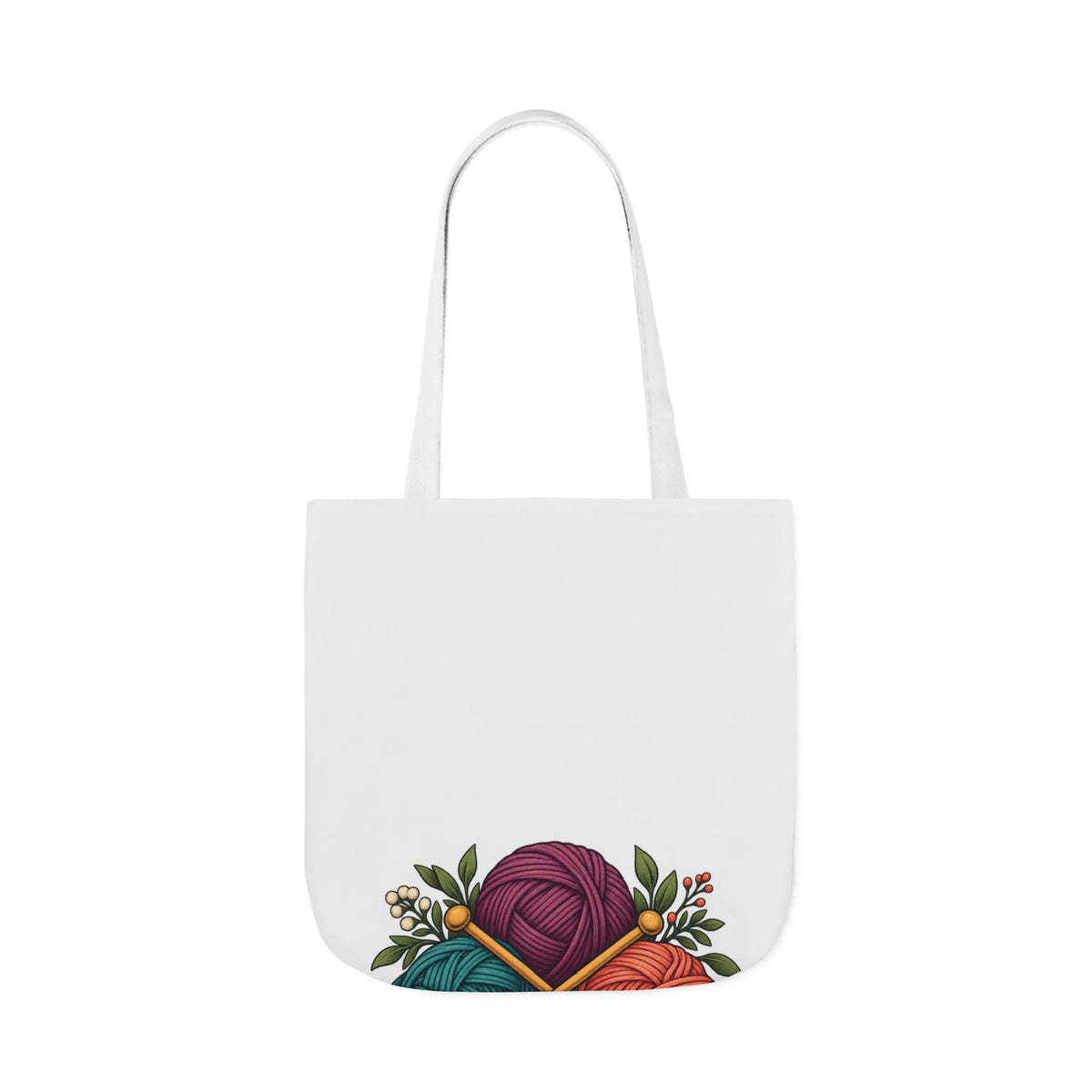 Retro Yarn and Knitting Botanical Art Tote Bag