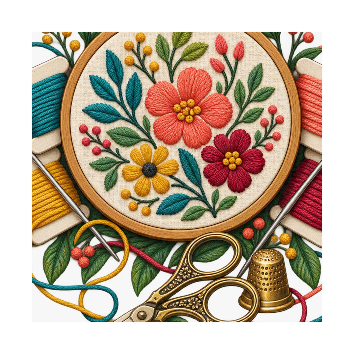 Botanical Embroidery Workshop Poster