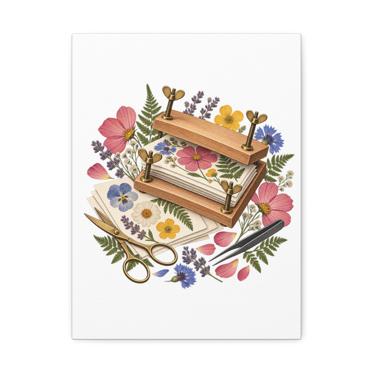 Botanical Flower Press Workshop Canvas
