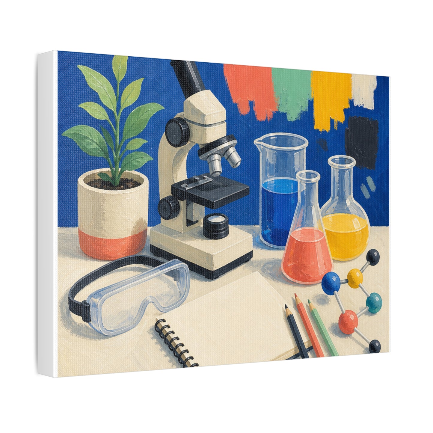 Colorful Science Lab Learning Art Canvas Art