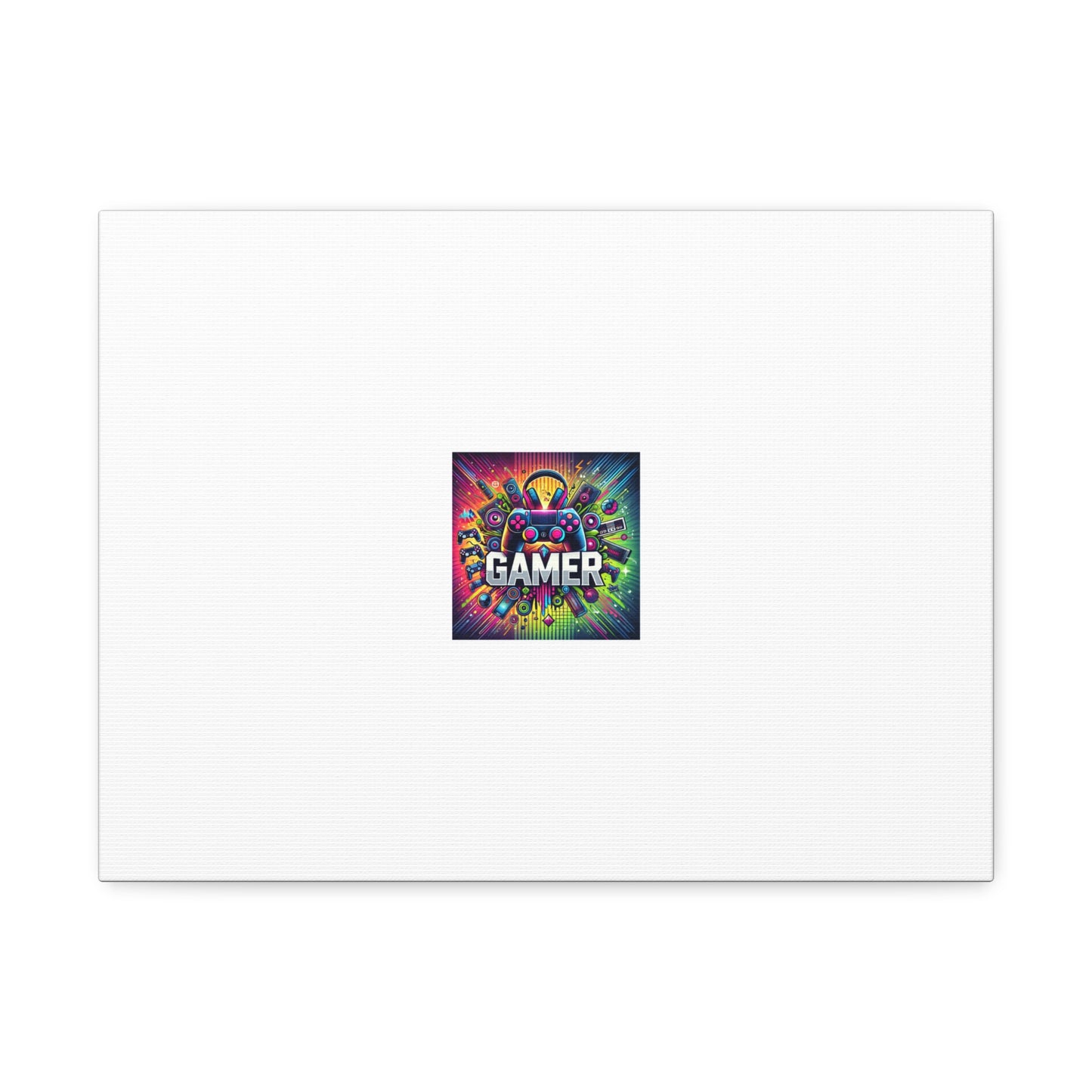 Neon Gamer Energy Retro Arcade Gaming Canvas Wall Art