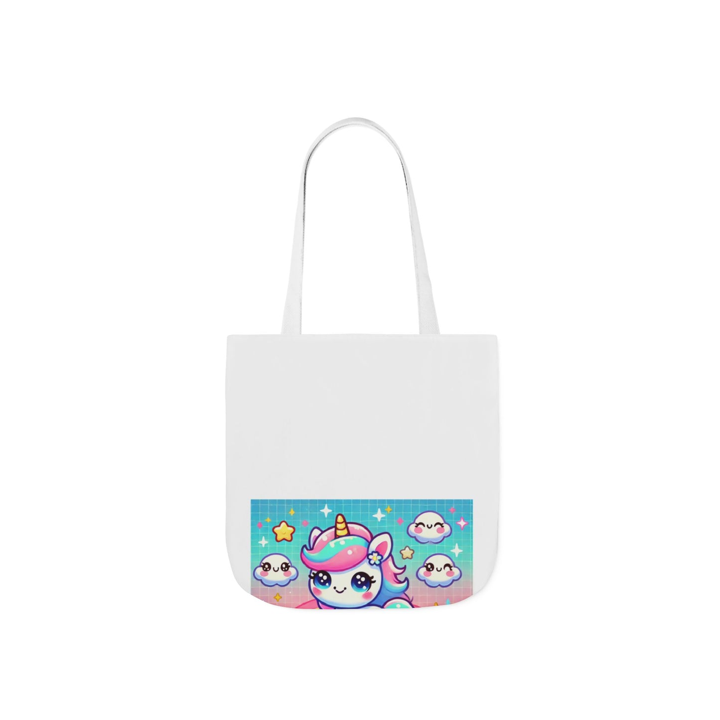 Pastel Rainbow Unicorn Cloud Kawaii Canvas Tote Bag