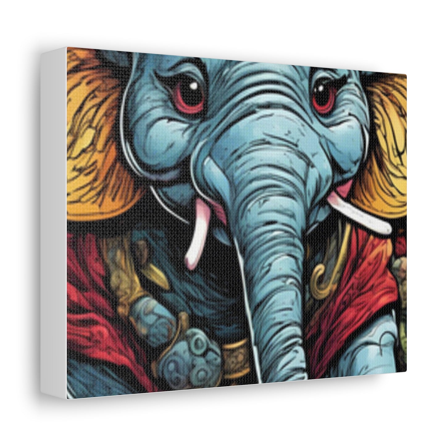 Colorful Elephant Garden Parade Wildlife Canvas Wall Art