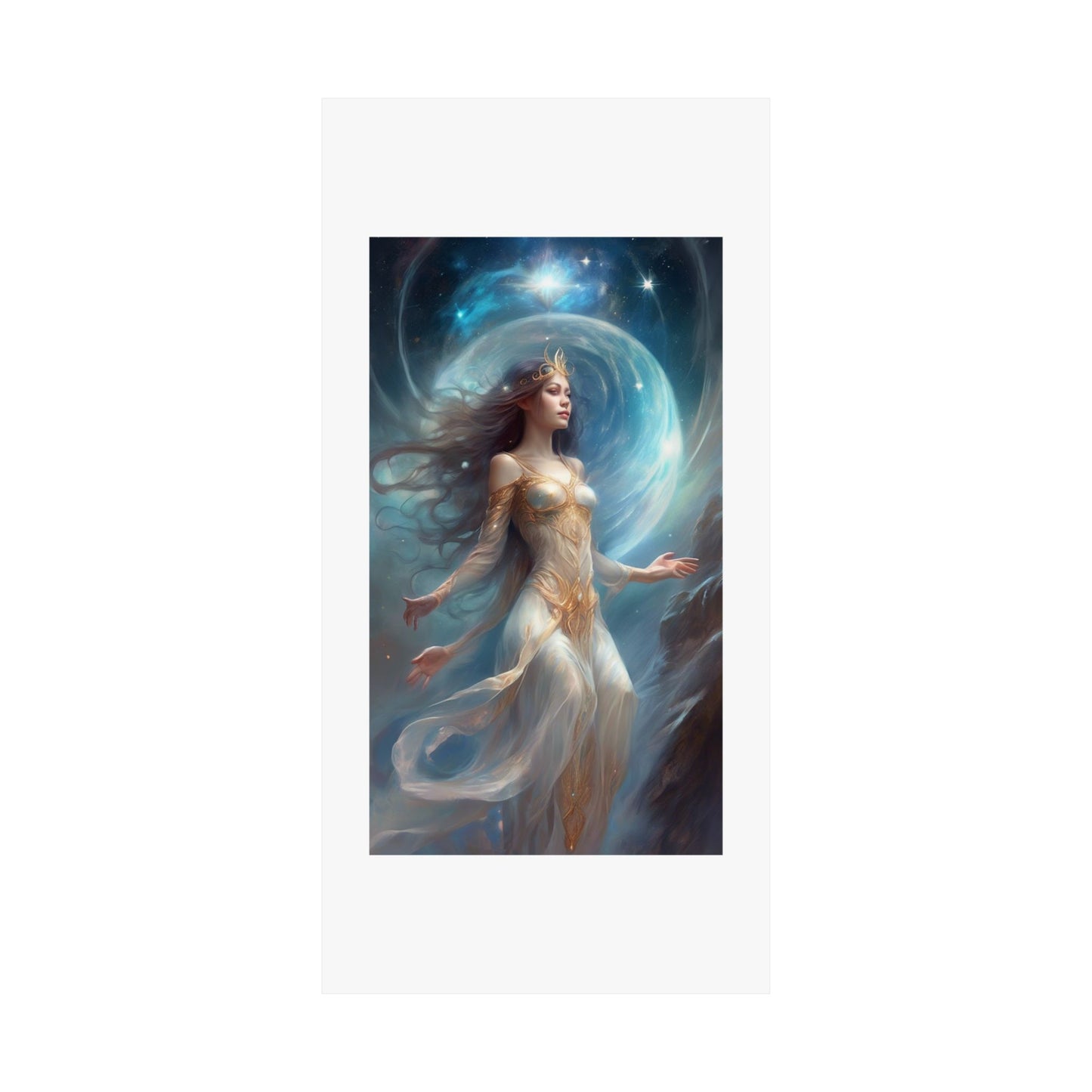 Lunar Celestial Queen Fantasy Portrait Poster