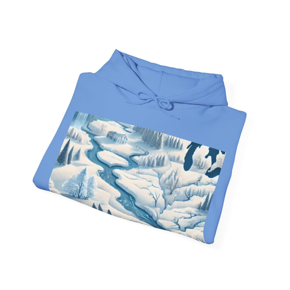 Winter USA Dreamscape Snowy Map Travel Hoodie Geography Gift