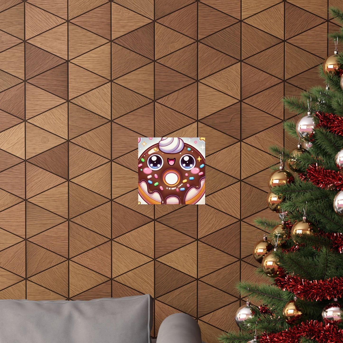 Kawaii Chocolate Donut Cute Dessert Art Poster