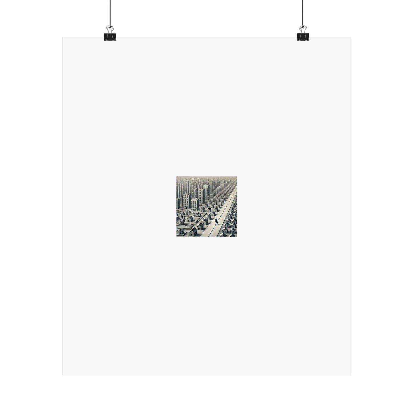 Monochrome Urban Factory Cityscape Poster Industrial Wall Art Gift