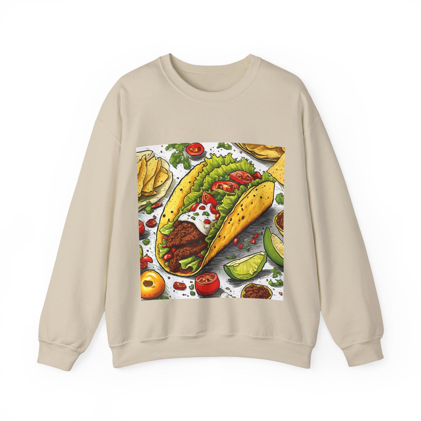 Bold Taco Illustration Foodie Gift Art Sweatshirt
