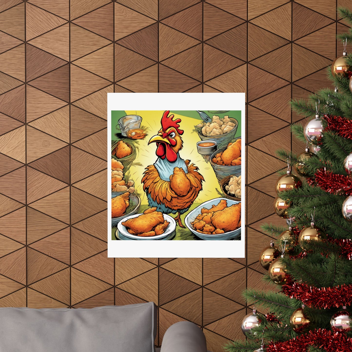 Funny Chicken Fried Food Comfort Food Art Poster