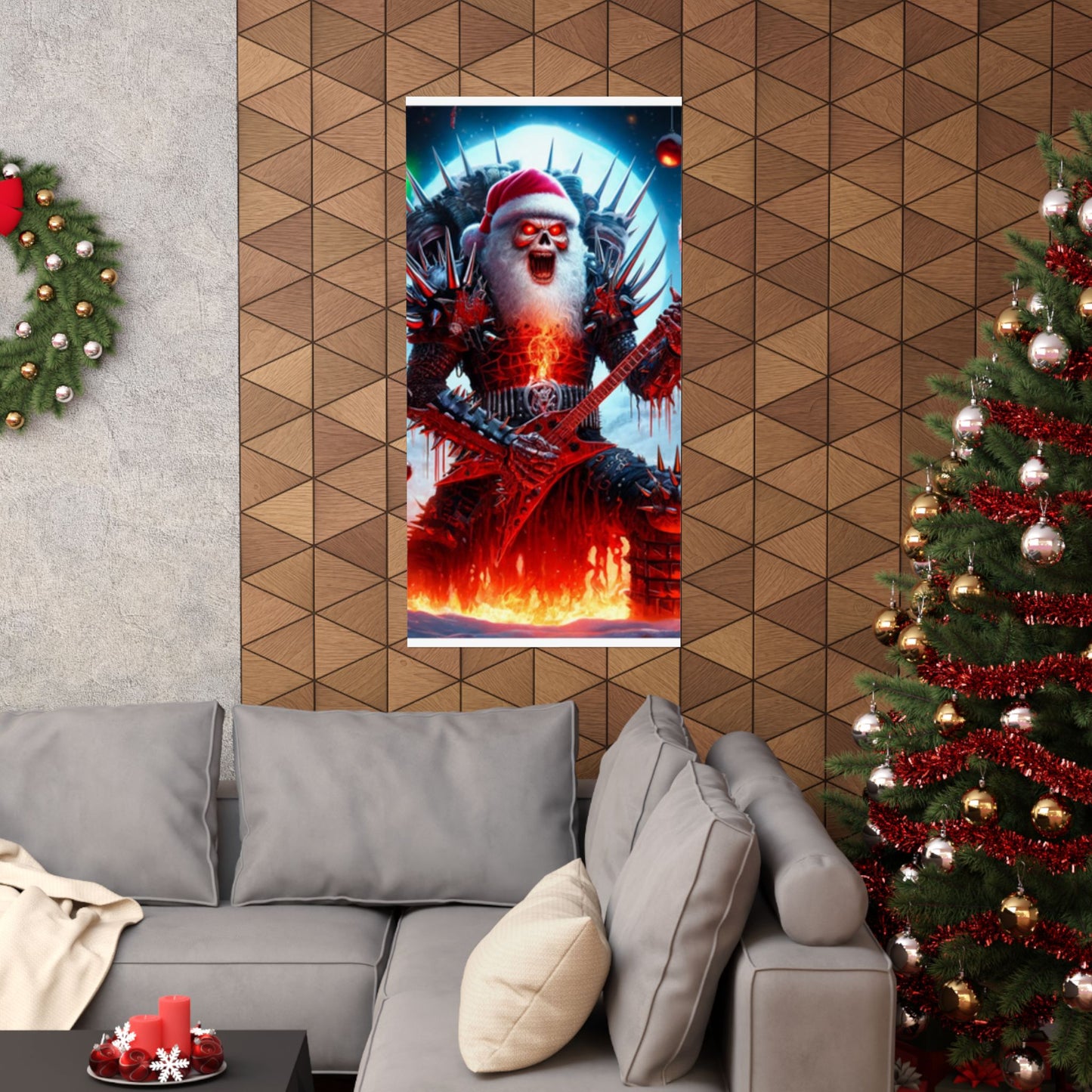 Heavy Metal Santa Holiday Concert Music Room Poster