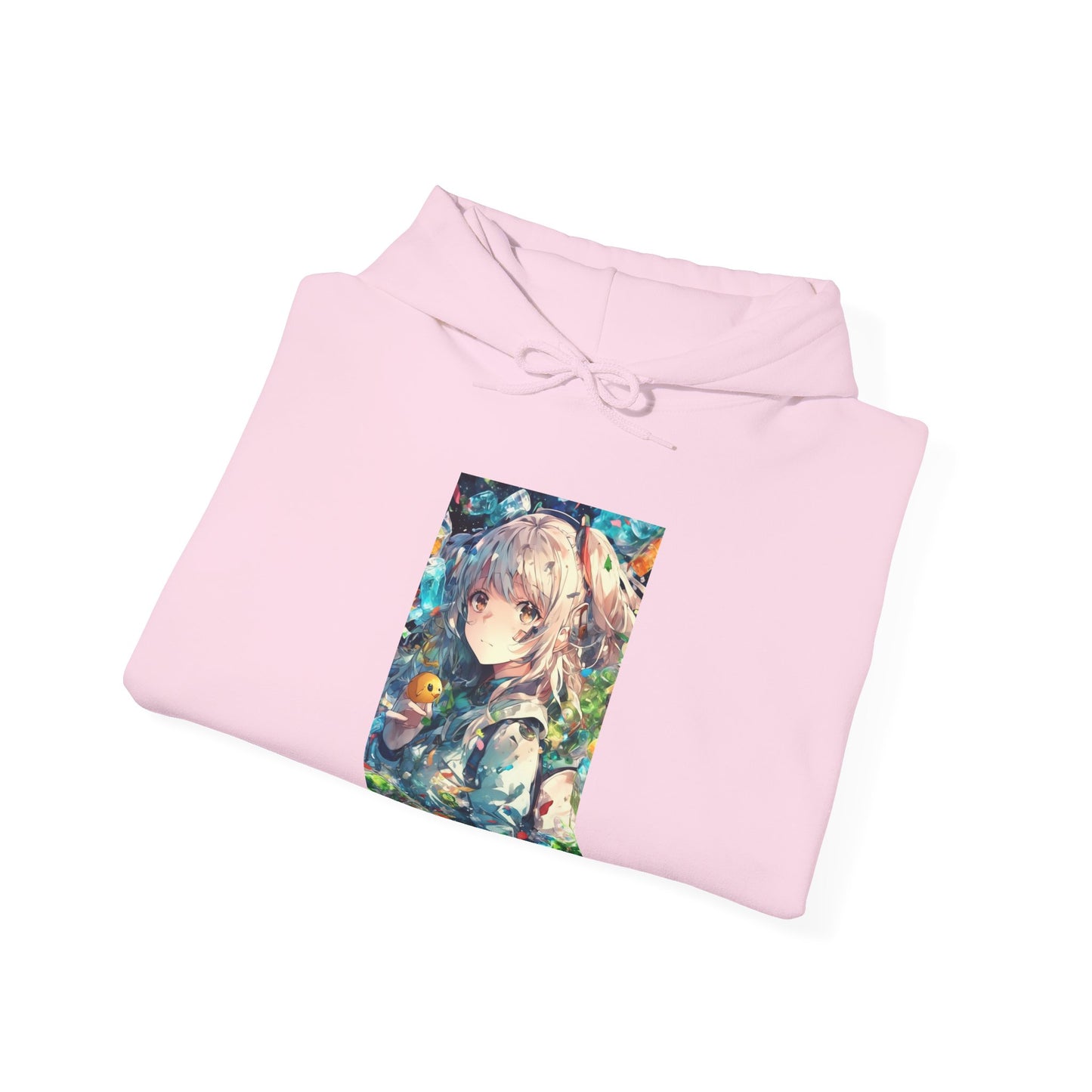 Crystal Bottle Anime Portrait Colorful Graphic Hoodie