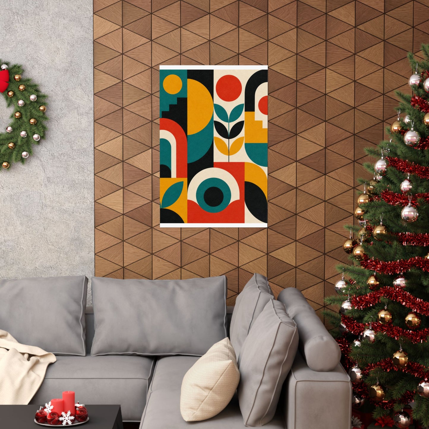 Mid Century Arches Botanical Geometric Abstract Poster