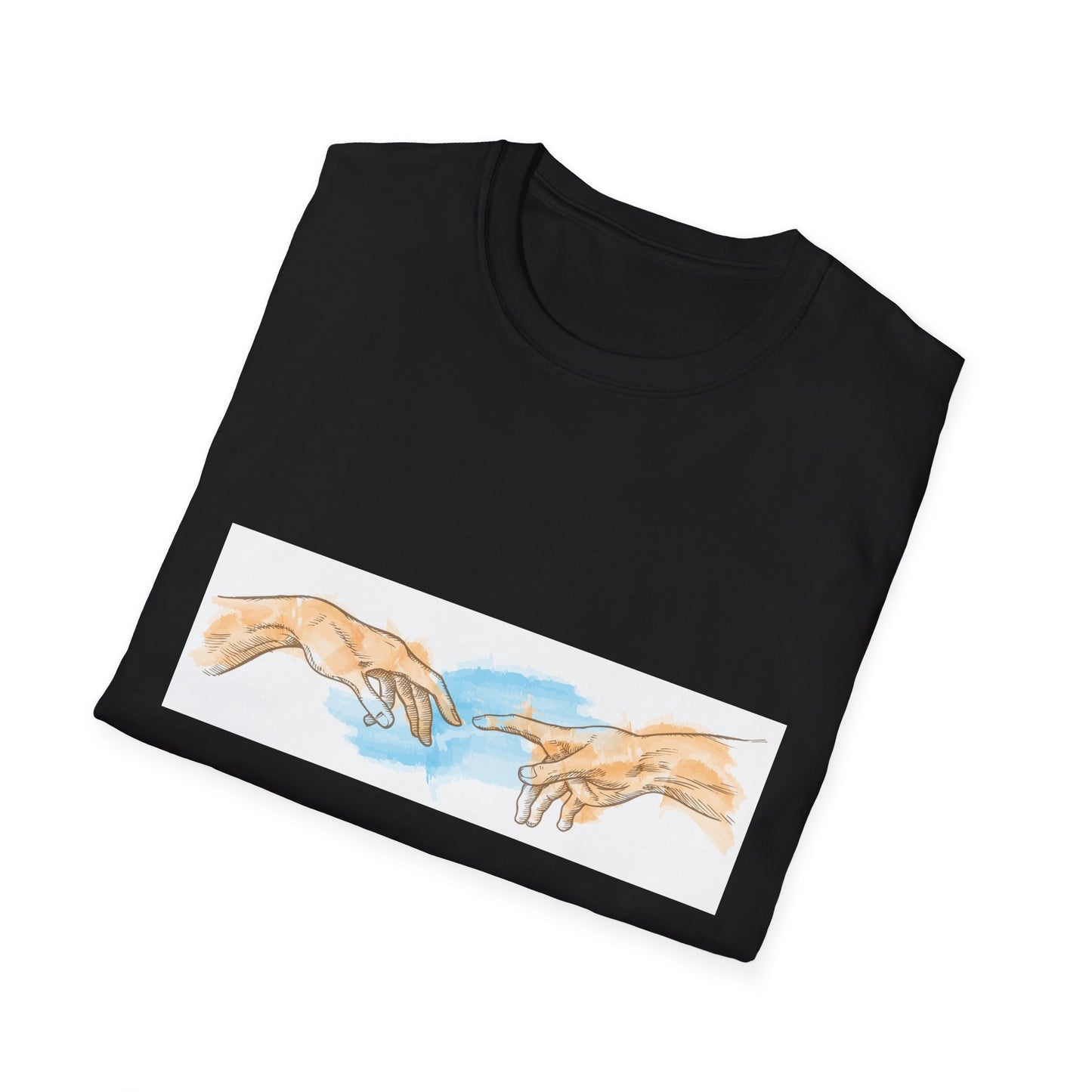 Creation of Adam Hands Graphic T-Shirt Michelangelo Inspired Art Tee Minimal Renaissance Aesthetic Inspired Unisex Shirt