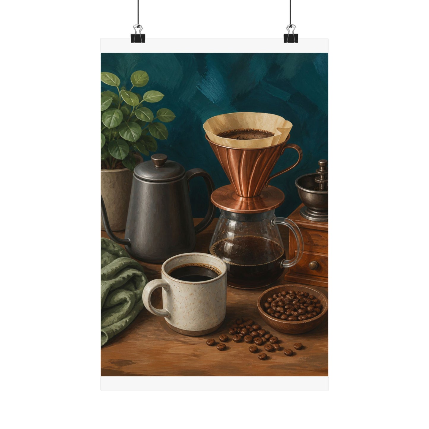 Warm Home Coffee Brewing Art Poster