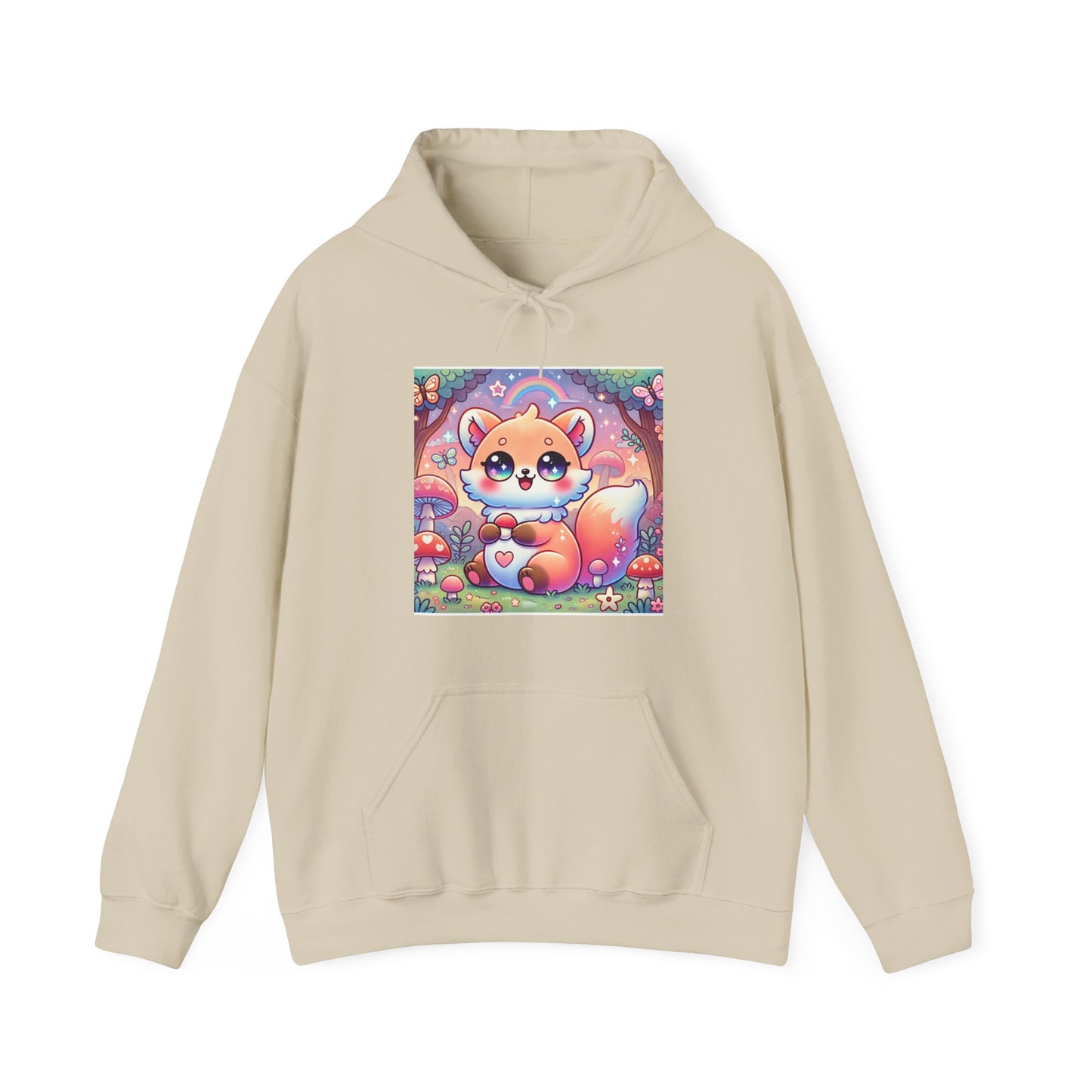 Pastel Woodland Fox Mushroom Kawaii Hoodie