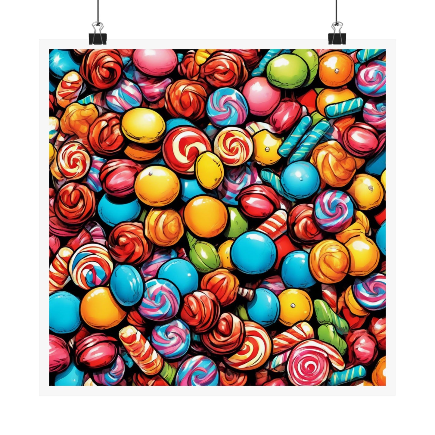 Colorful Candy Pattern Sweets Gift Art Poster