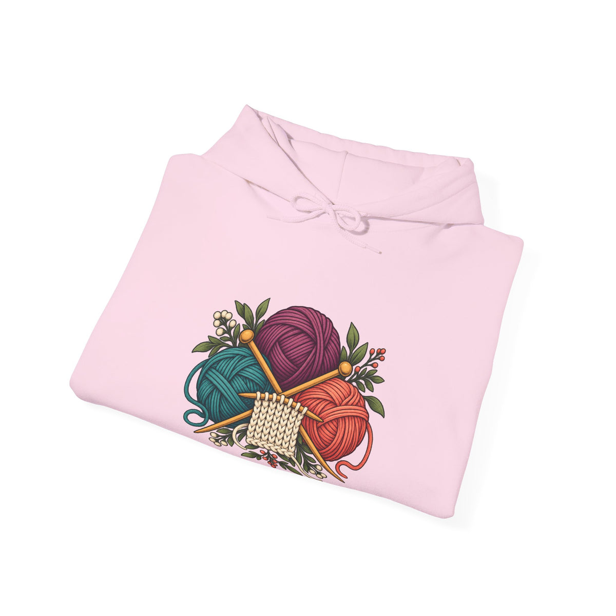 Retro Yarn and Knitting Botanical Art Hoodie
