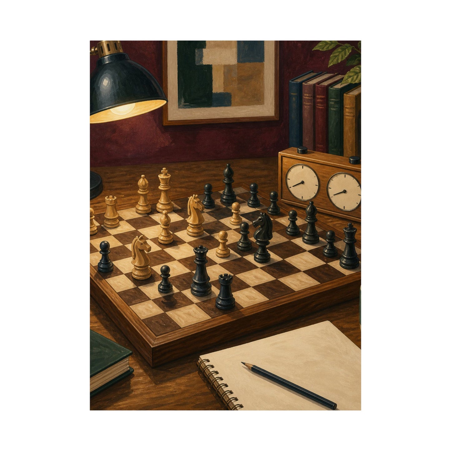 Cozy Chess Strategy Game Hobby Poster