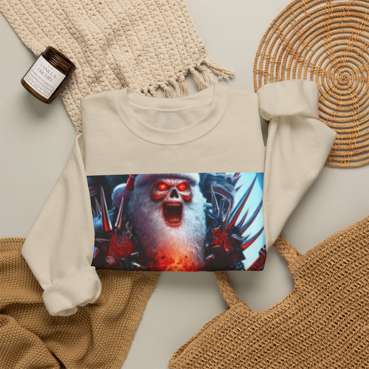 Heavy Metal Santa Holiday Concert Dark Sweatshirt