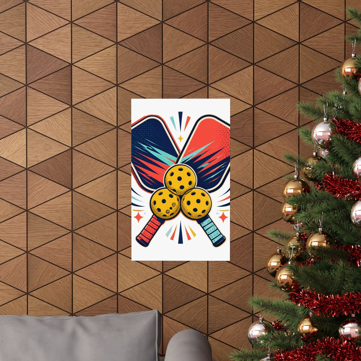 Retro Pickleball Paddles Recreational Sports Art Poster