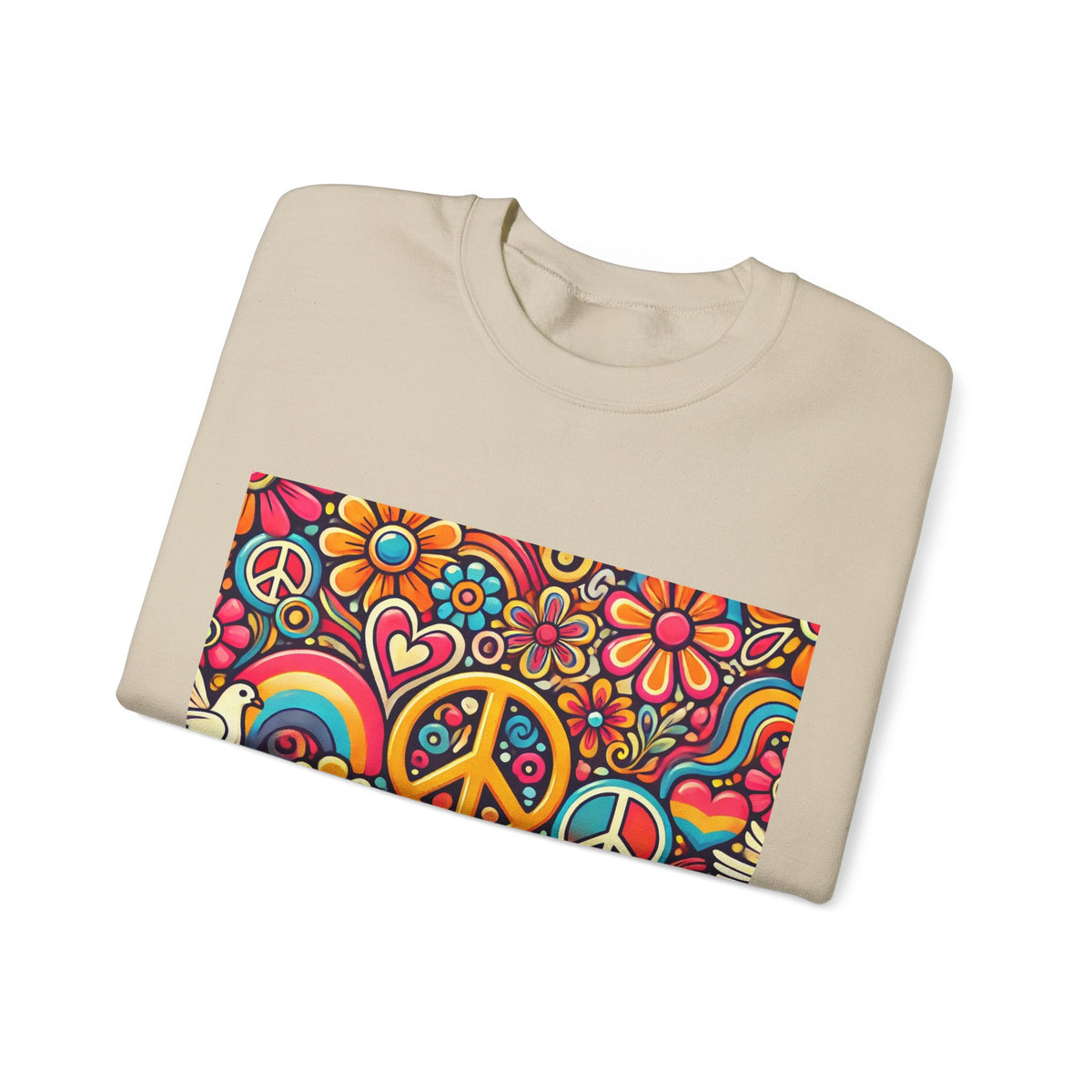 Colorful Peace Floral Pattern Sweatshirt
