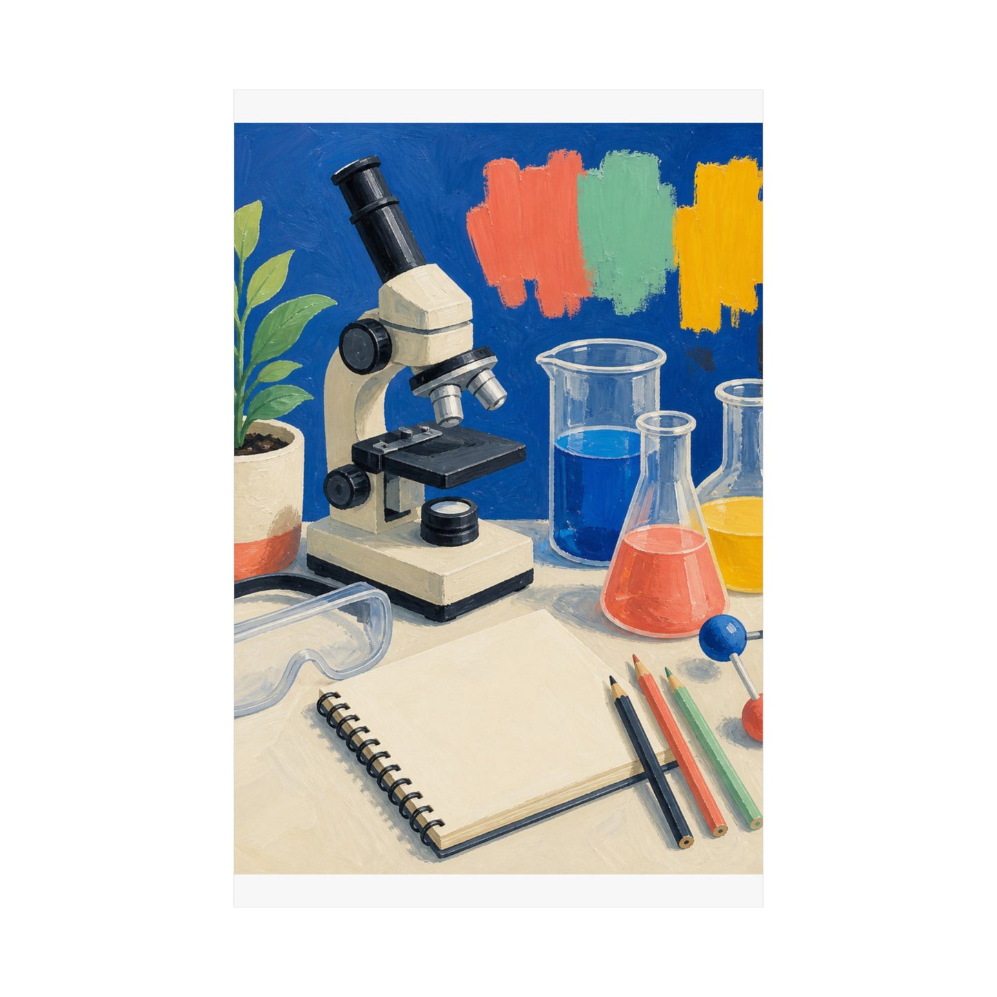 Colorful Science Lab Learning Art Poster