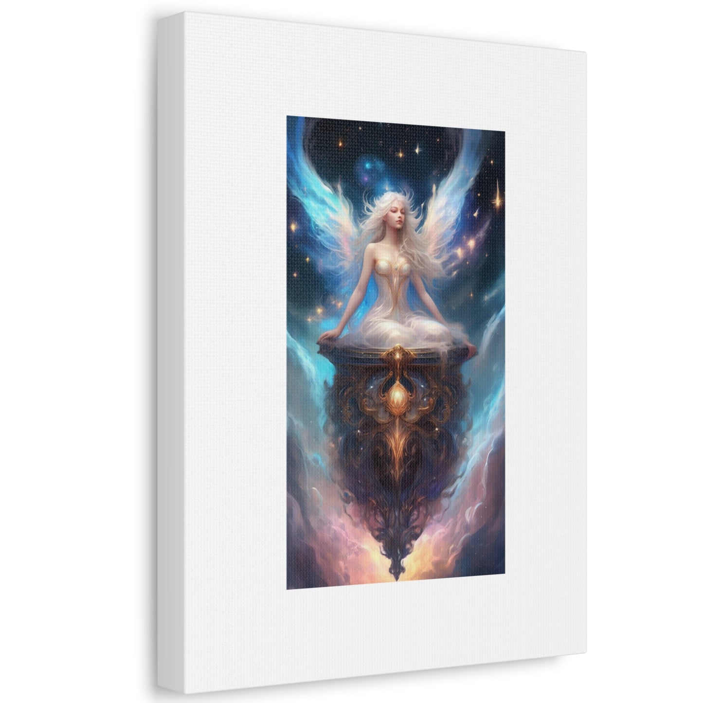 Celestial Winged Meditation Fantasy Portrait Canvas