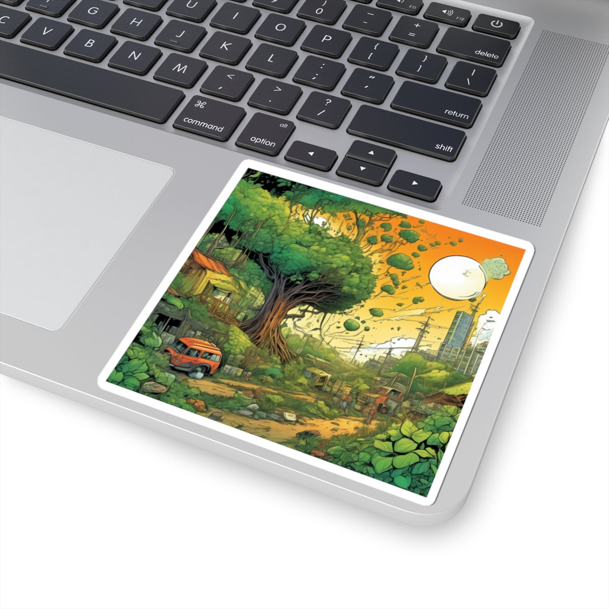 Cottage Road Landscape Nature Gift Art Sticker