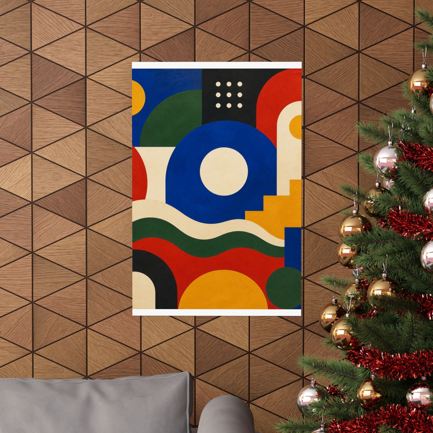 Bold Geometric Balance Abstract Art Poster