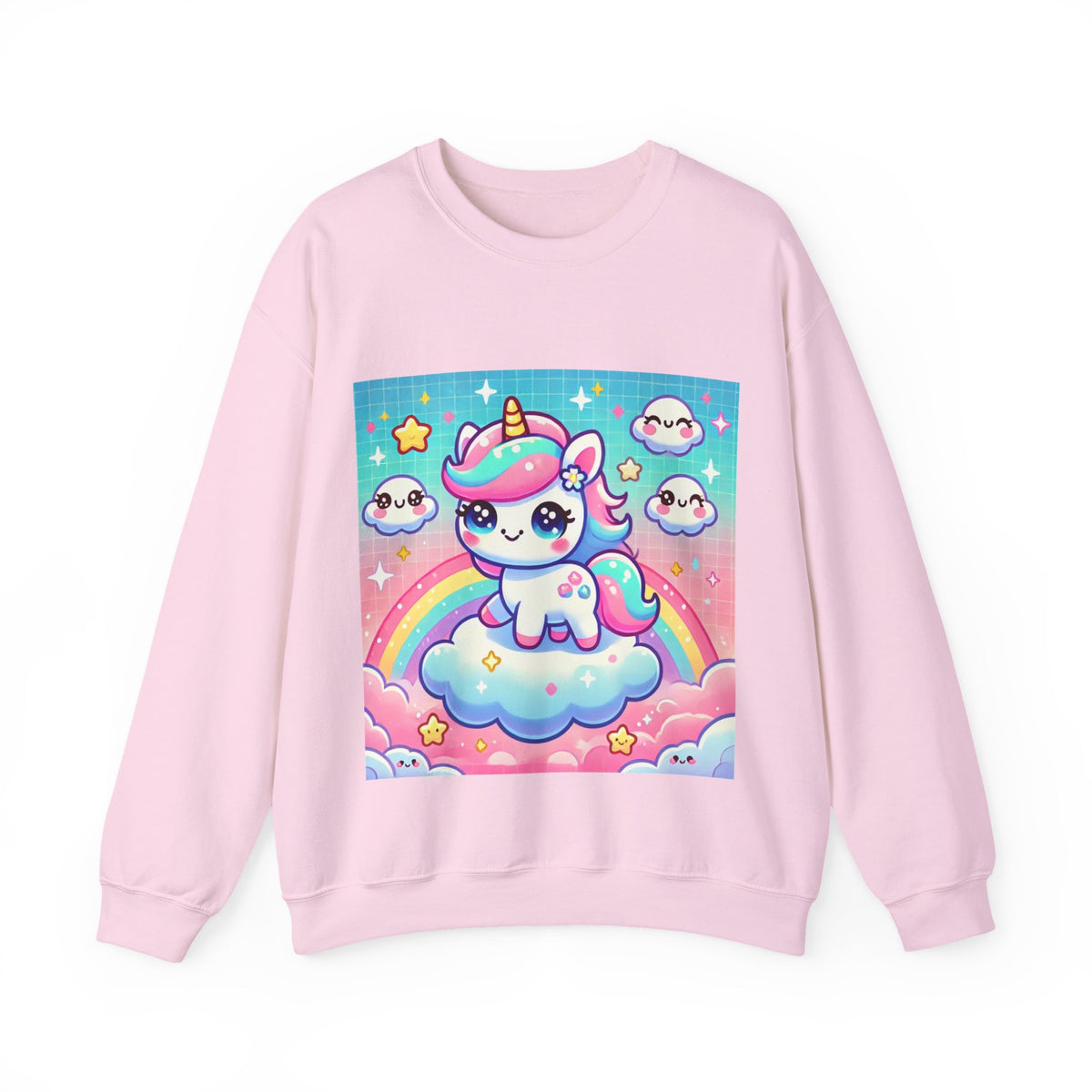 Pastel Rainbow Unicorn Cloud Kawaii Sweatshirt