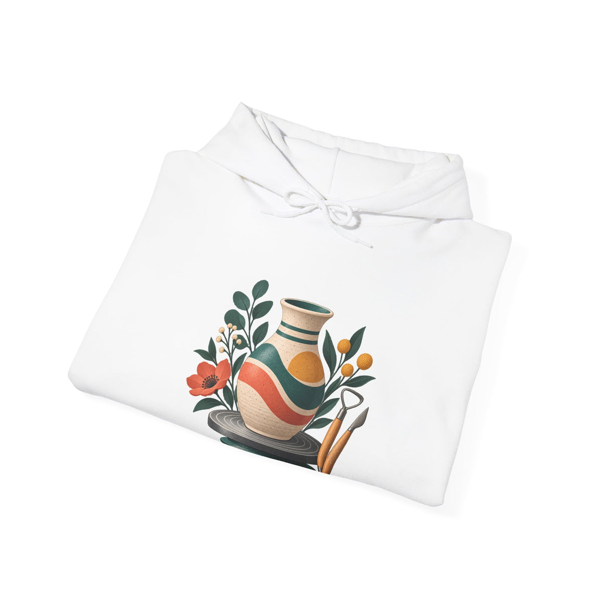 Midcentury Pottery Botanical Art Hoodie