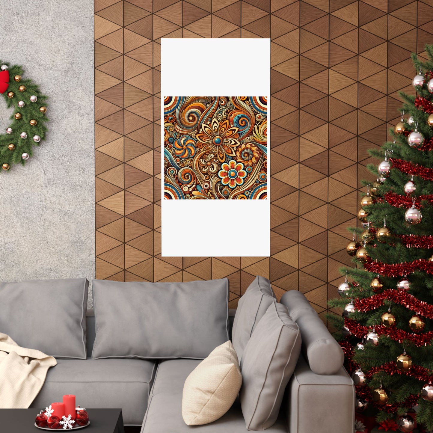 Ornate Abstract Floral Paisley Pattern Poster