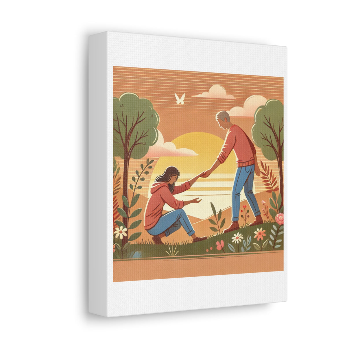Helping Hands Sunset Garden Canvas Wall Art